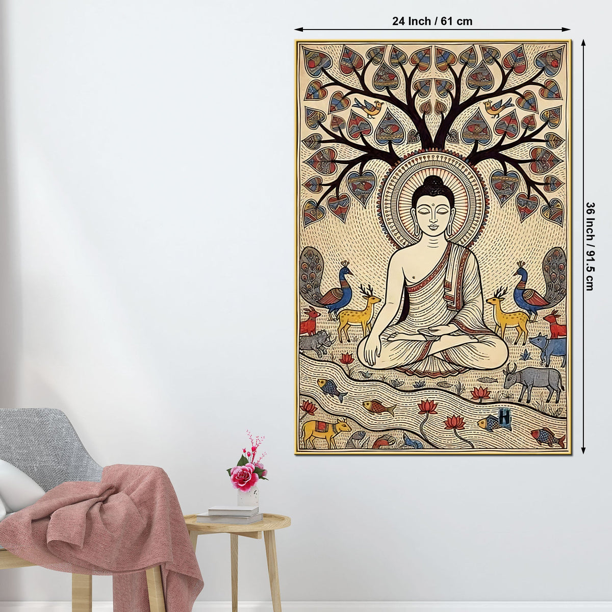 Serene Buddha Meditation Canvas Painting