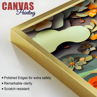 Serene Buddha Wall Canvas Painting with Floral & Butterfly Design