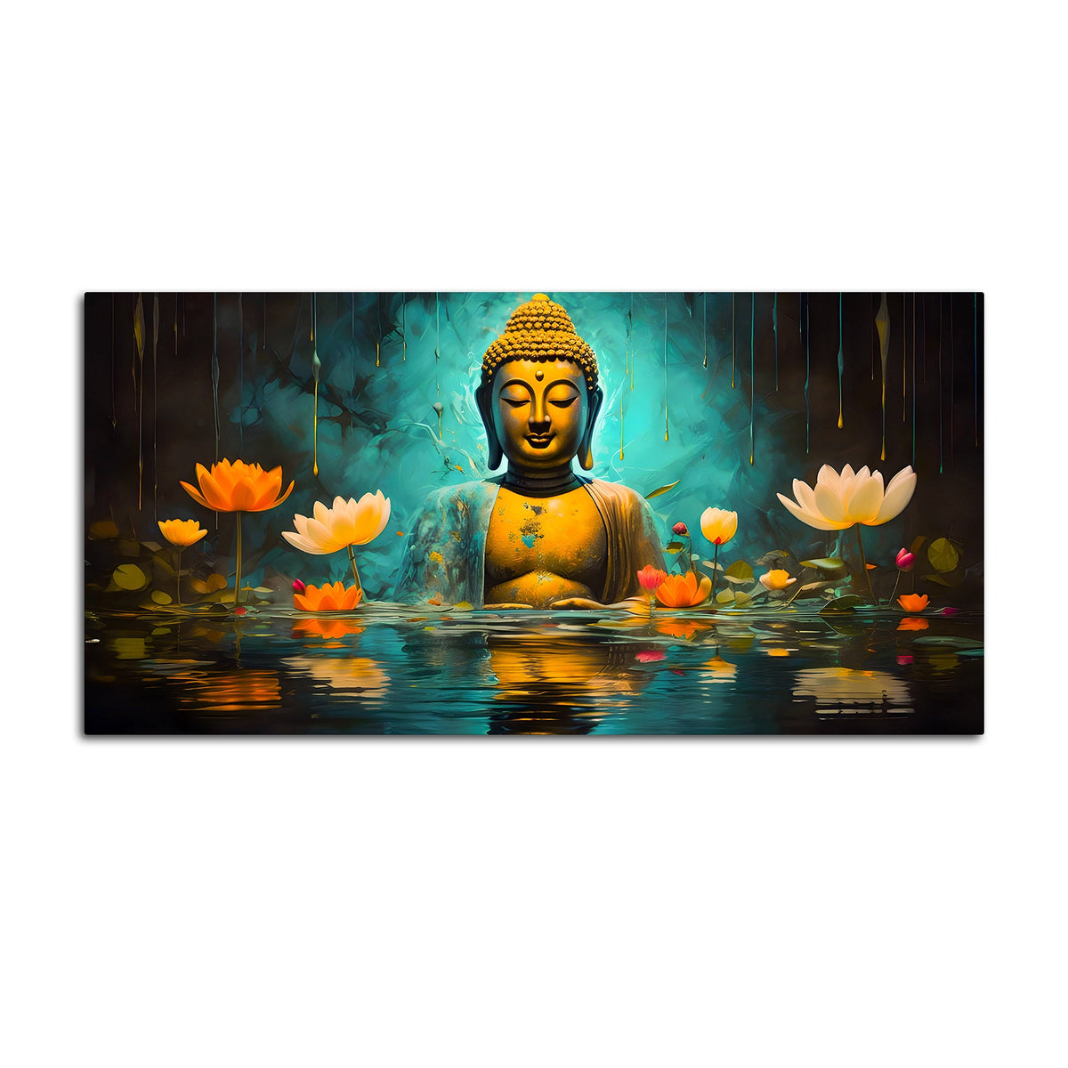 Serene Buddha Wall Painting Canvas for Living Room Décor