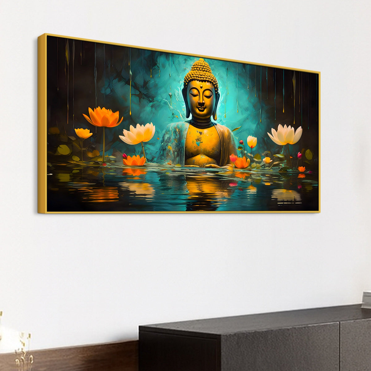 Serene Buddha Wall Painting Canvas for Living Room Décor
