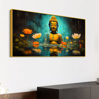 Serene Buddha Wall Painting Canvas for Living Room Décor