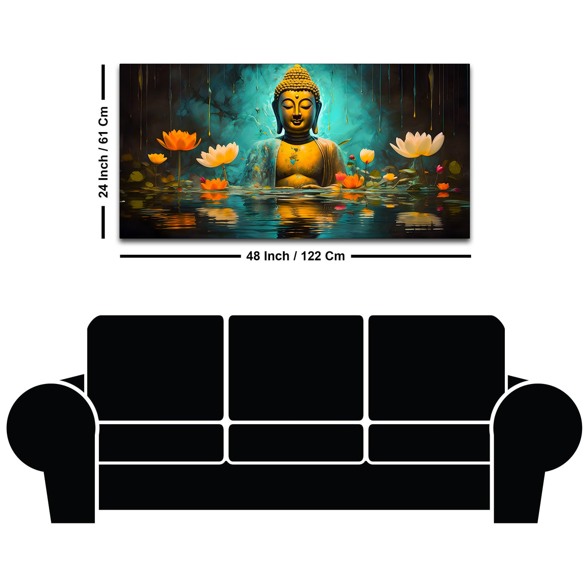 Serene Buddha Wall Painting Canvas for Living Room Décor