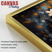 Serene Buddha Wall Painting with White Flowers