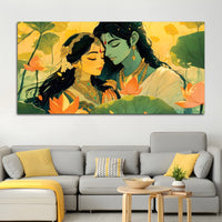 Serene Radha Krishna Canvas Painting for Bedroom & Living Room