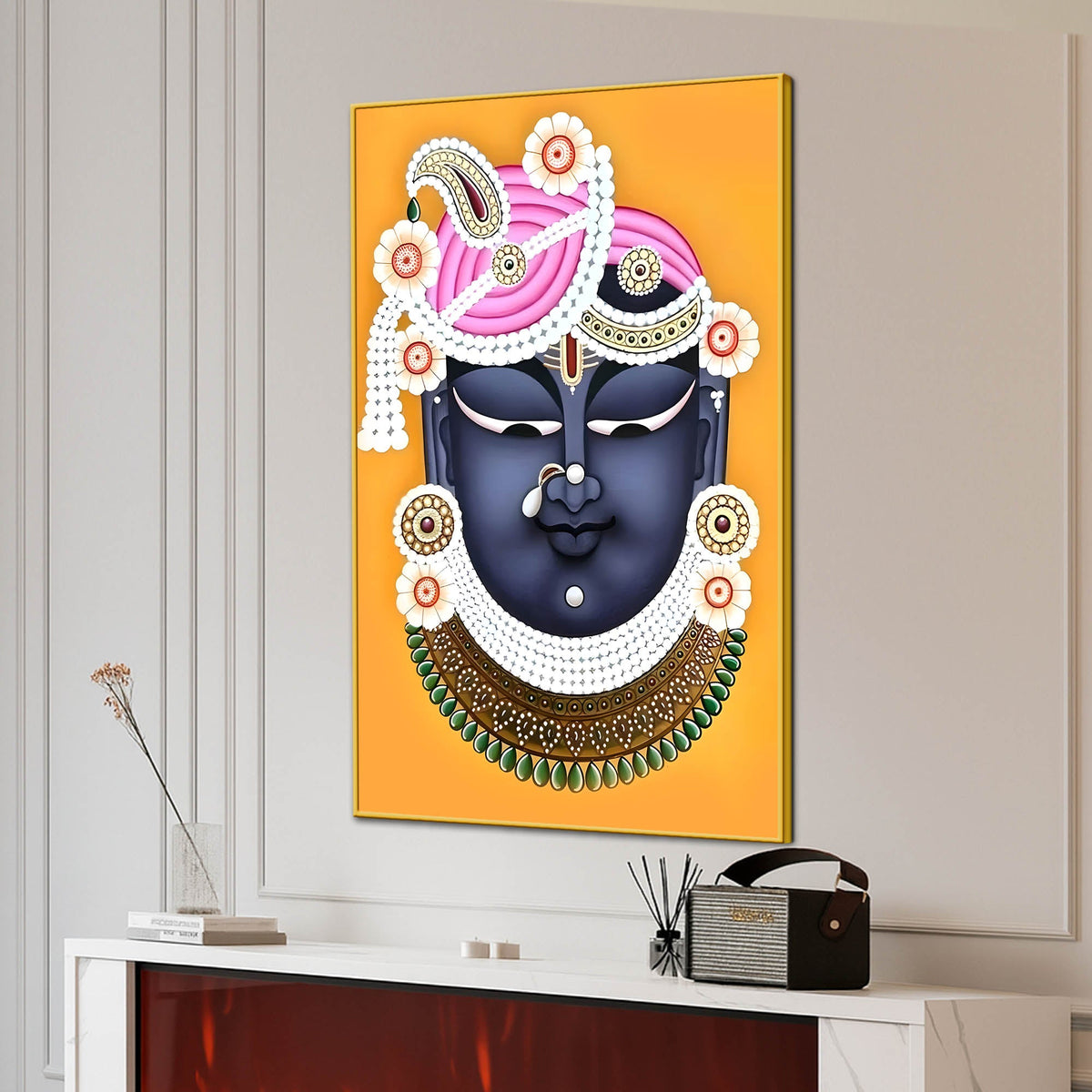 Serene Shree Krishna Portrait Canvas Wall Painting