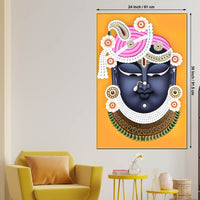 Serene Shree Krishna Portrait Canvas Wall Painting