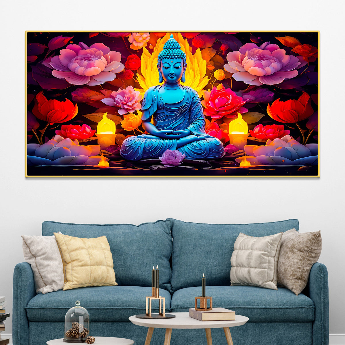 Serenity Buddha Canvas Wall Painting for Peaceful Home Decor