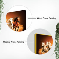 Seven Furious Horses Running at Dawn Canvas Wall Painting