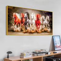 Seven Horses Running Art Canvas Wall Painting