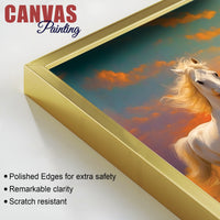 Seven Horses Running at Dawn Premium Canvas Wall Painting