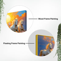 Seven Running Horses at Dawn Canvas Wall Painting