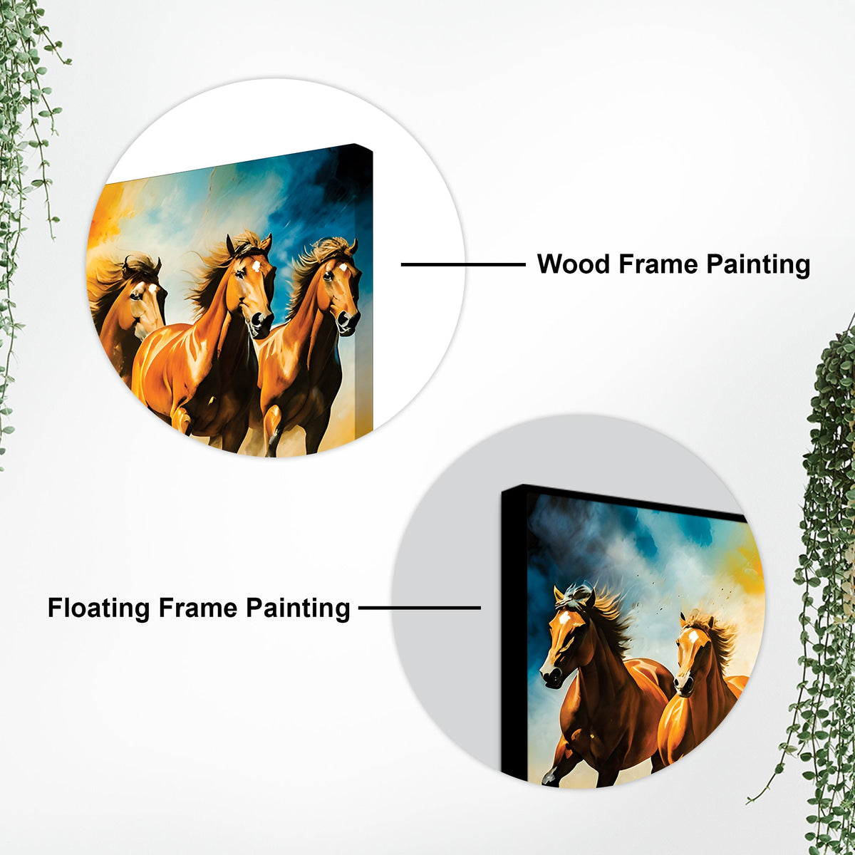 Seven Running Horses Auspicious Canvas wall Painting