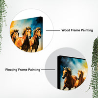 Seven Running Horses Auspicious Canvas wall Painting