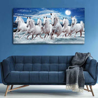Seven Running Horses Wall Painting in Water