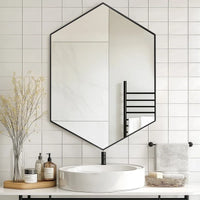 Sharp-Edge Hexagon Mirror Cabinet for Contemporary Spaces