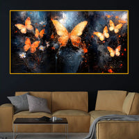 Shimmering Butterfly Crystal Glass Wall Art Painting for Premium Decor