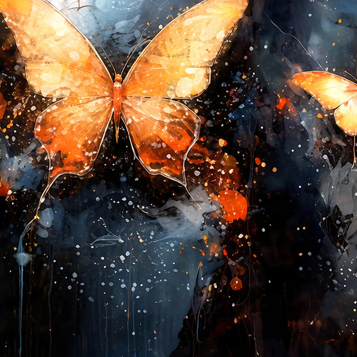 Shimmering Butterfly Crystal Glass Wall Art Painting for Premium Decor
