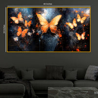 Shimmering Butterfly Crystal Glass Wall Art Painting for Premium Decor