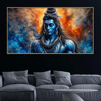 Shiv Shankar Floating Frame Crystal Wall Painting