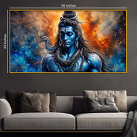 Shiv Shankar Floating Frame Crystal Wall Painting