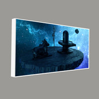 Shiva Lingam and Nandhi Statue Canvas Wall Painting