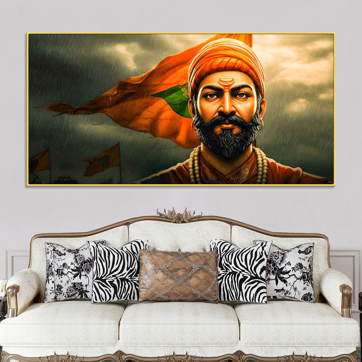 Shivaji Maharaj Warrior Canvas Painting