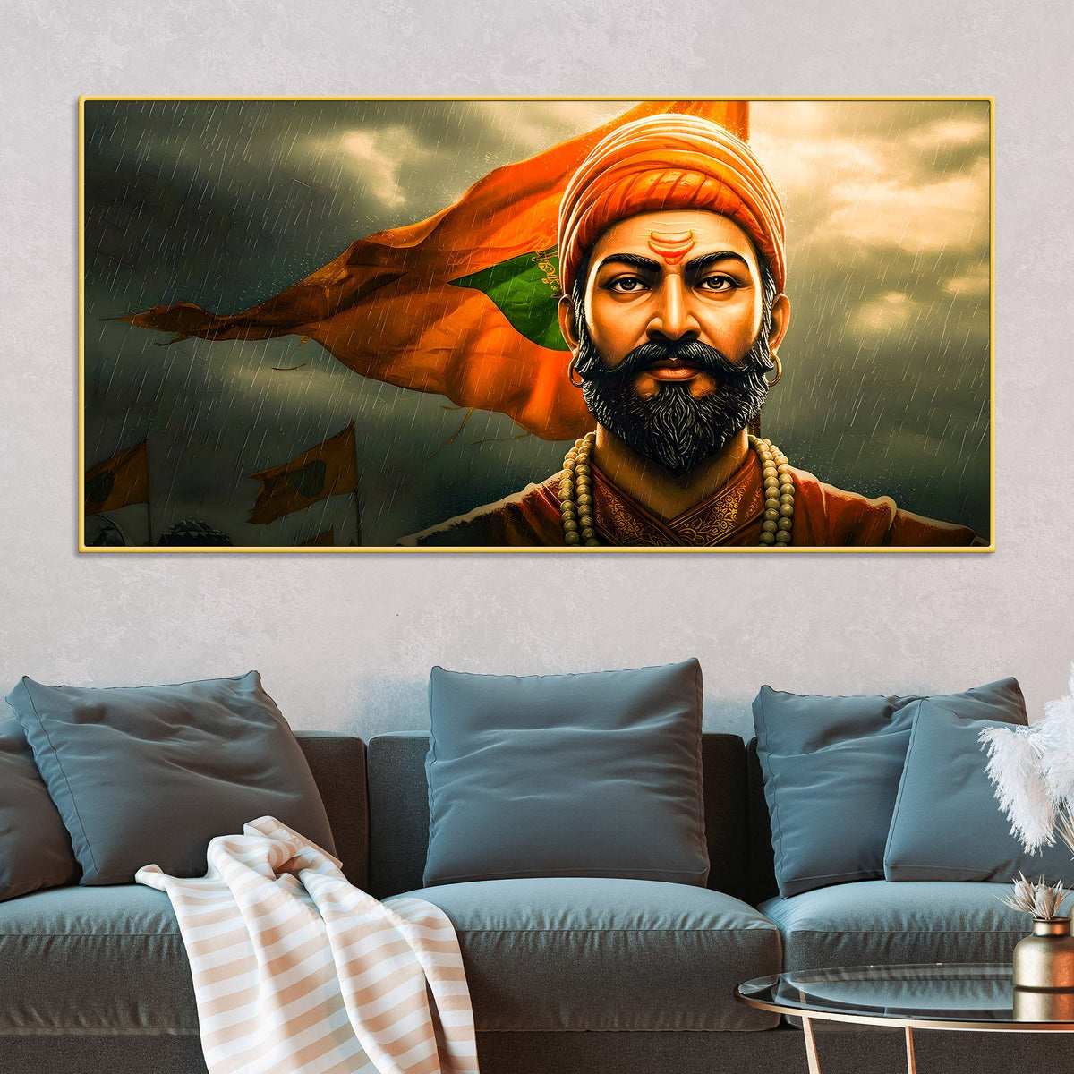 Shivaji Maharaj Warrior Canvas Painting