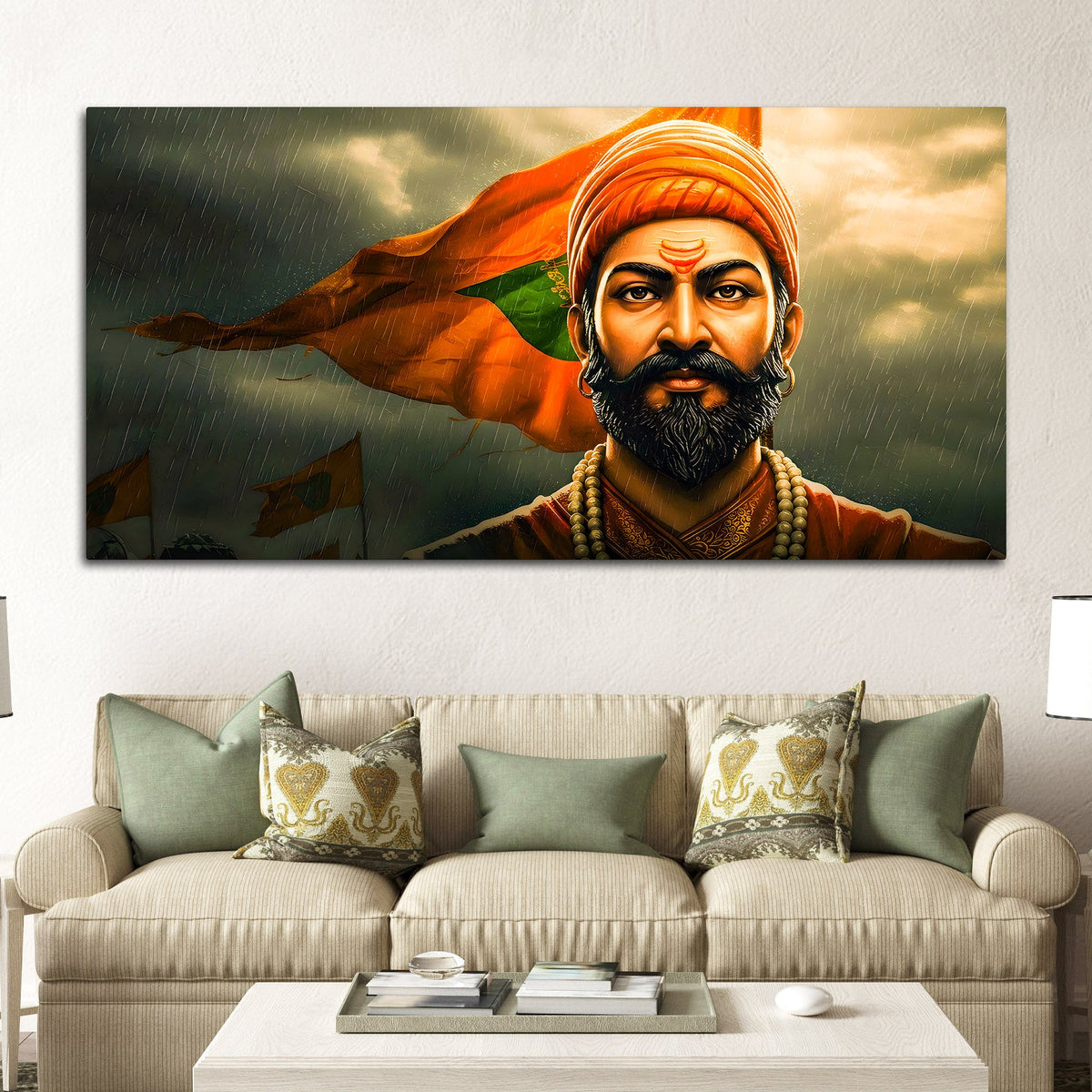 Shivaji Maharaj Warrior Canvas Painting