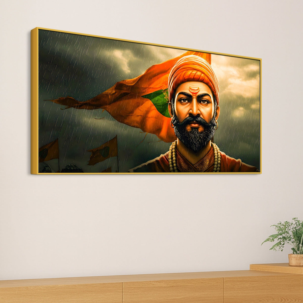 Shivaji Maharaj Warrior Canvas Painting