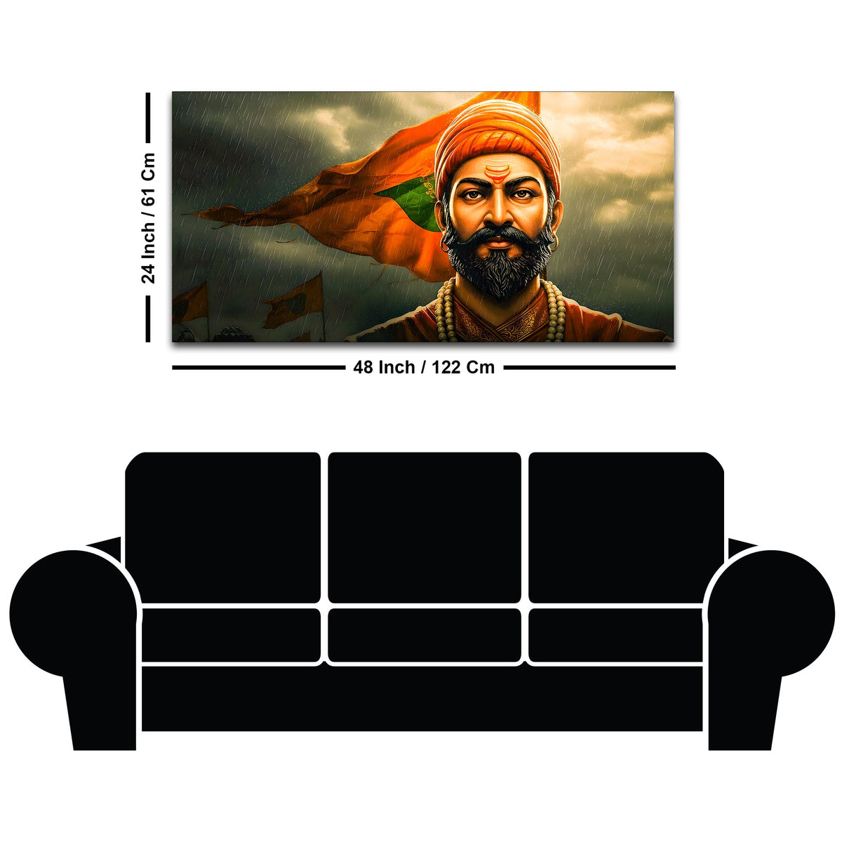 Shivaji Maharaj Warrior Canvas Painting