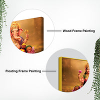 Shree Lakshmi & Ganesh Luxury Canvas Wall Painting for Home & Office – Modern Spiritual Wall Decor
