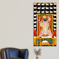 Shreenath Ji Canvas Wall Decor Painting | Spiritual Hindu Art for Home & Gifting