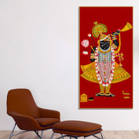 Shreenath ji Pichwai Inspired Canvas Painting | Hindu Religious Wall Decor