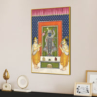 Shreenathji Nathdwara Style Canvas Wall Painting for Home & Temple