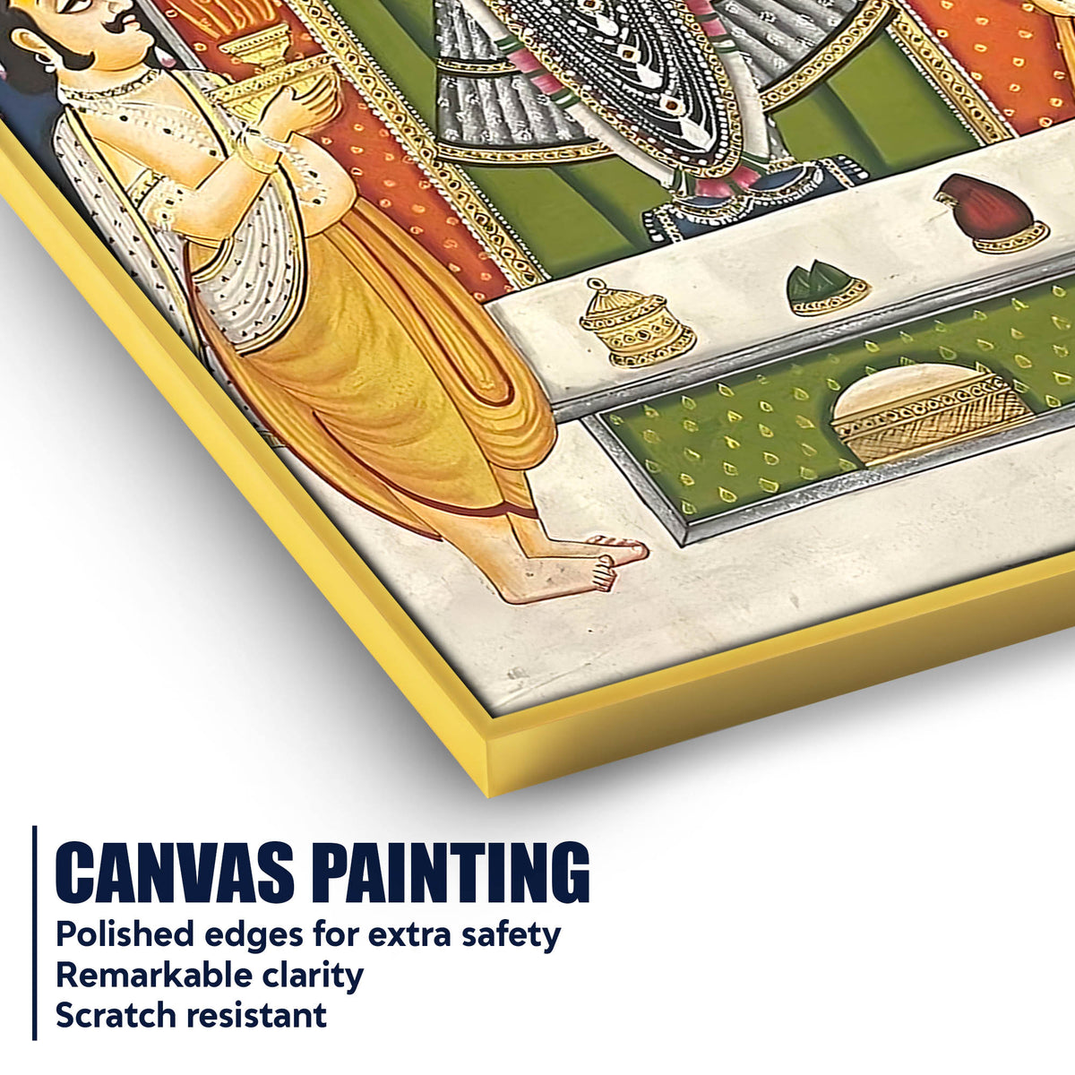 Shreenathji Nathdwara Style Canvas Wall Painting for Home & Temple