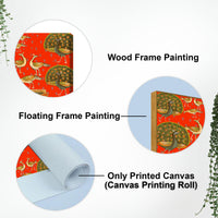 Shreenathji Pichwai Canvas Painting with Peacock | Traditional Wall Art