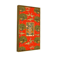 Shreenathji Pichwai Canvas Painting with Peacock | Traditional Wall Art