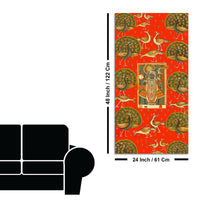 Shreenathji Pichwai Canvas Painting with Peacock | Traditional Wall Art