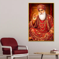 Shri Guru Nanak Dev Ji Floating Frame Crystal Wall Painting