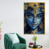 Shri Krishna Portrait Floating Frame Crystal Wall Painting