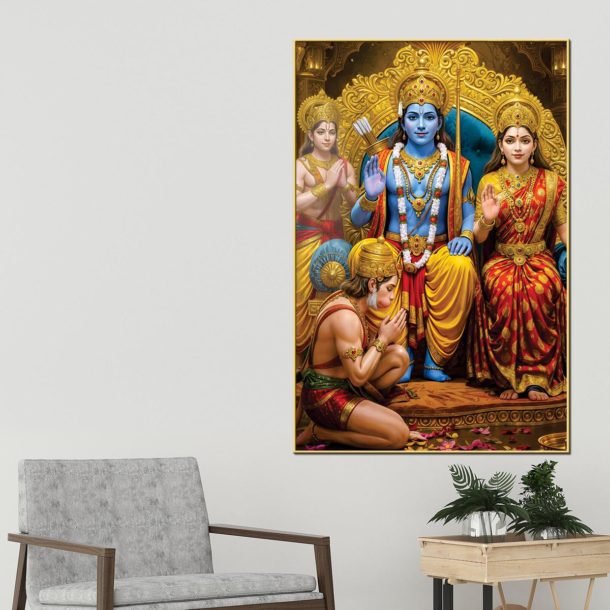 Shri Ram Darbar Painting | Divine Hindu Wall Art