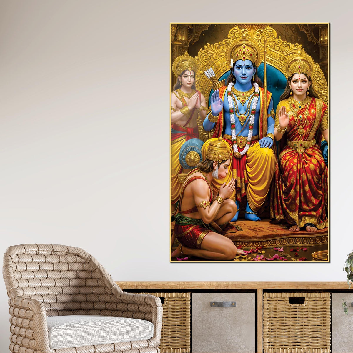 Shri Ram Darbar Painting | Divine Hindu Wall Art