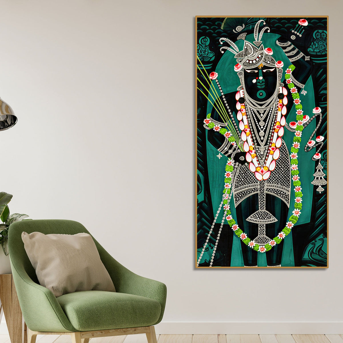 Shri Shrinathji Nathdwara Canvas Wall Painting | Spiritual Indian Wall Art for Home