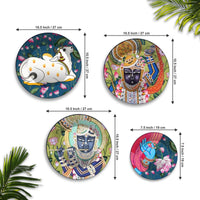 Shrinath ji Pichwai Art Wall Plates Painting Set of Four