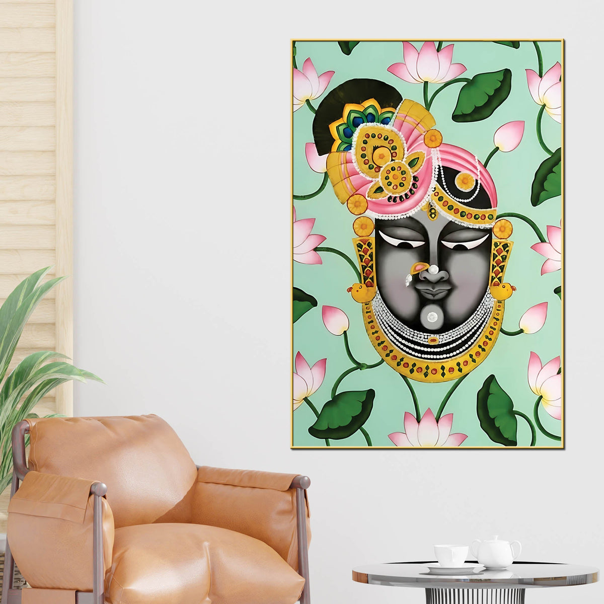 Shrinathji Face Canvas Wall Painting | Elegant Pichwai Wall Decor