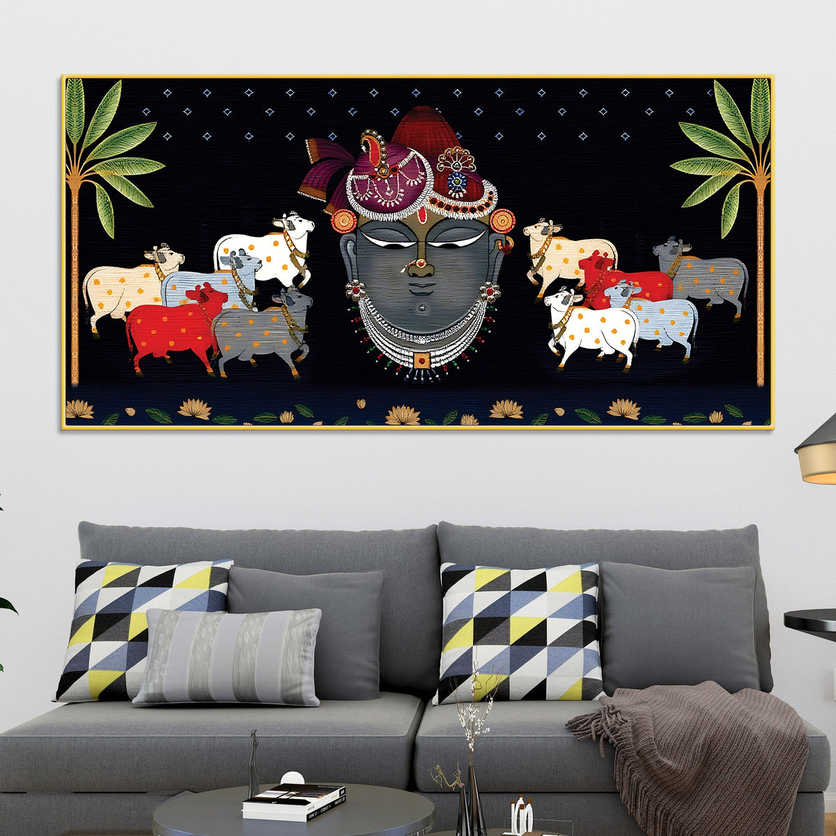 Shrinathji Face Pichwai Art Wall Painting