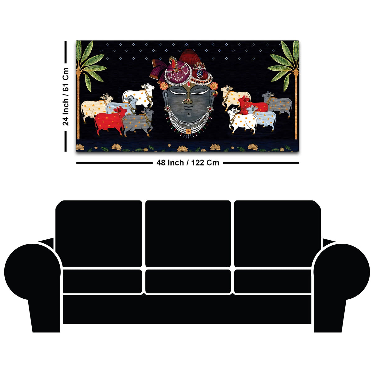 Shrinathji Face Pichwai Art Wall Painting