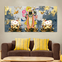 Shrinathji Krishna Pichwai Art Canvas Wall Painting