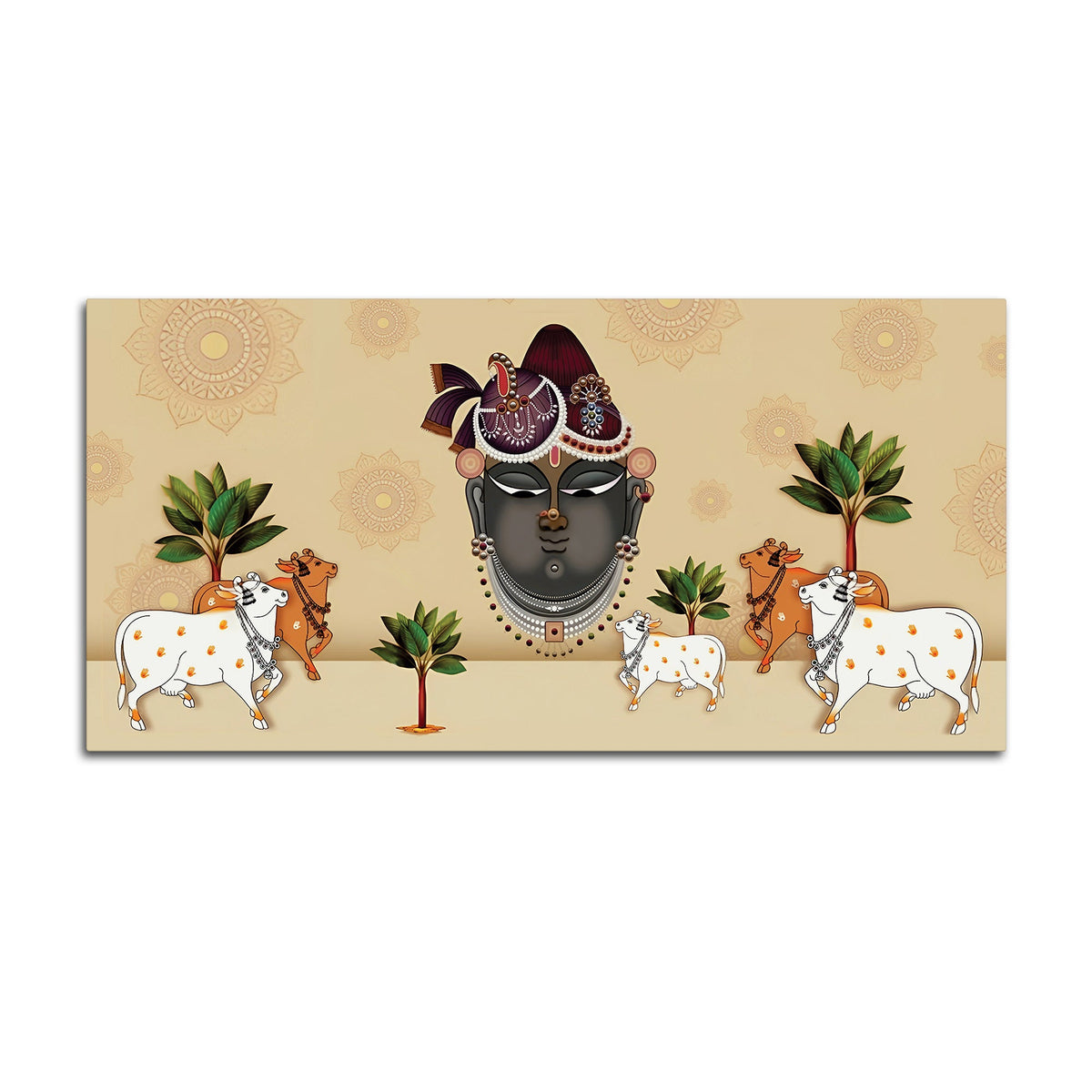 Shrinathji Mukharavind Pichwai Religious Wall Painting