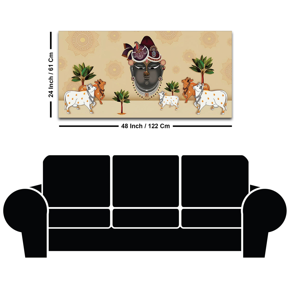 Shrinathji Mukharavind Pichwai Religious Wall Painting